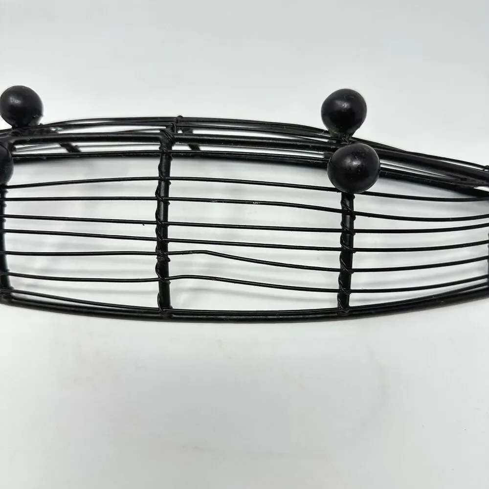 Mid-Century Modern Iron Wire Fruit Basket Canoe Shaped Centerpiece /Catch All